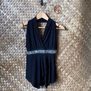 Sparkly neck hugging top